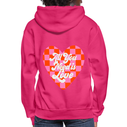 All You Need is Love Women's Hoodie - fuchsia