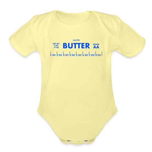 Butter Organic Short Sleeve Baby Bodysuit - washed yellow
