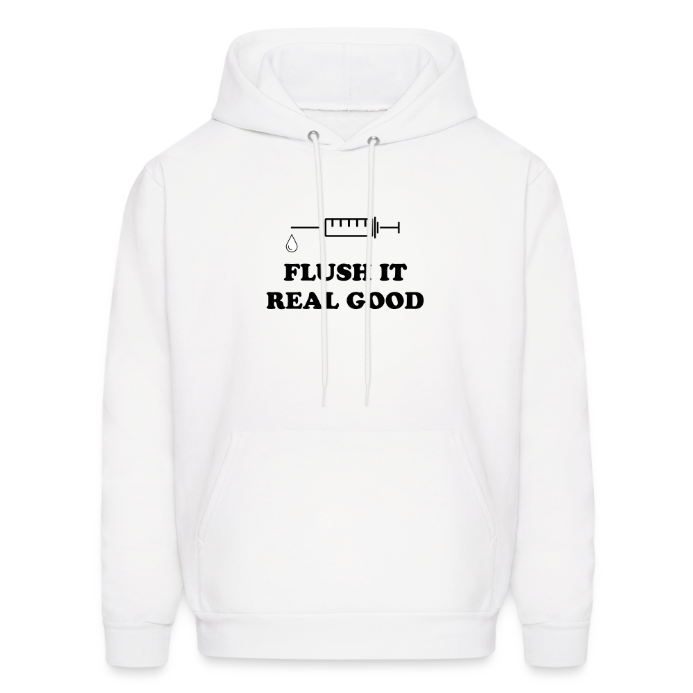 Flush It Real Good Men's Hoodie - white