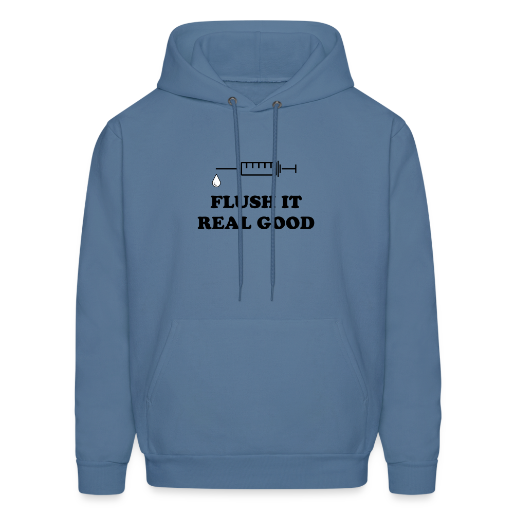 Flush It Real Good Men's Hoodie - denim blue