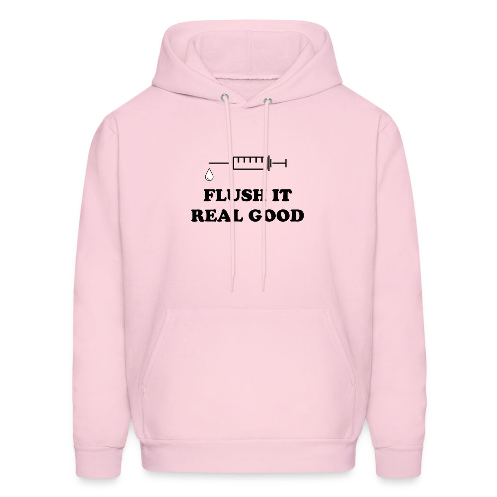 Flush It Real Good Men's Hoodie - pale pink