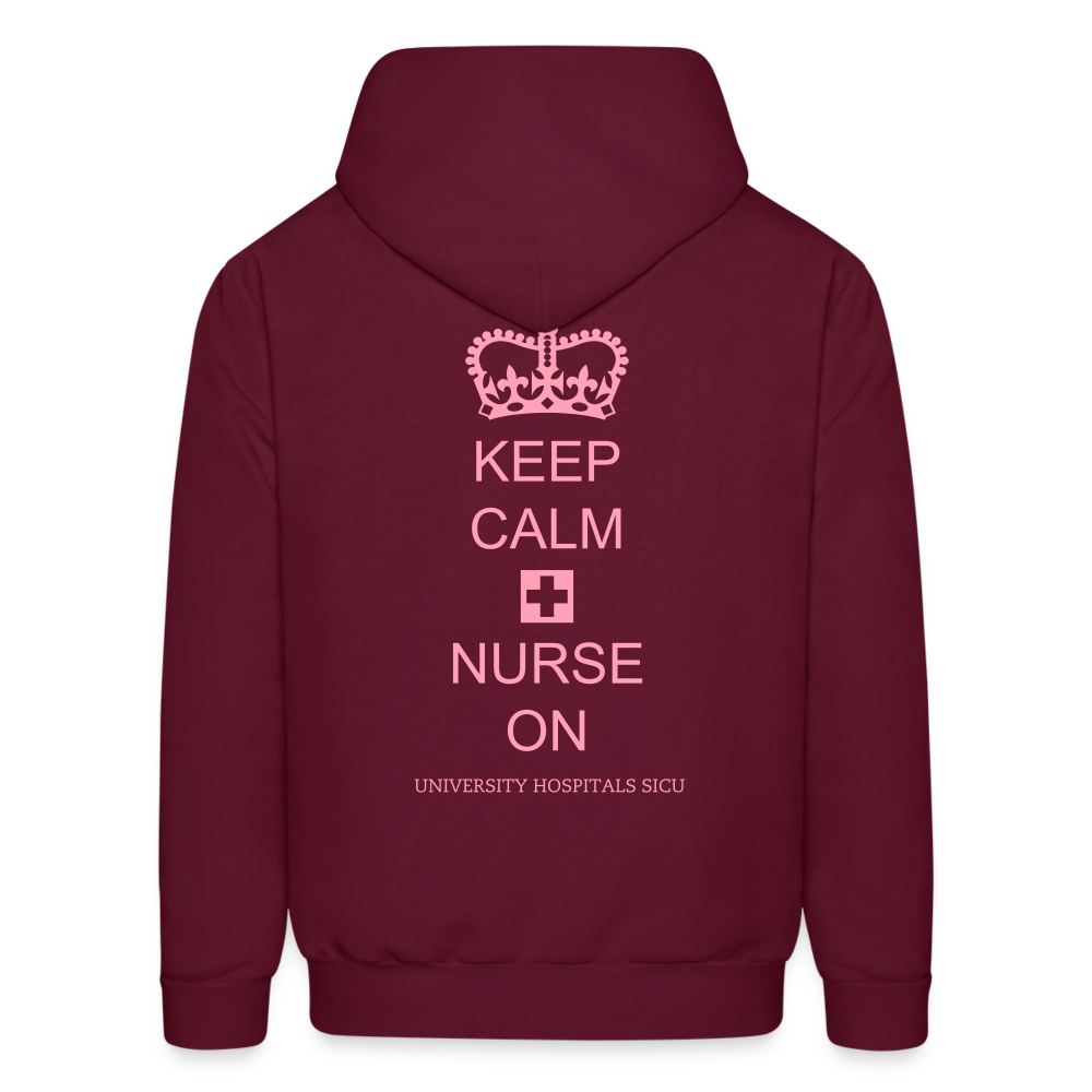 Keep Calm + Nurse On Men's Hoodie - burgundy