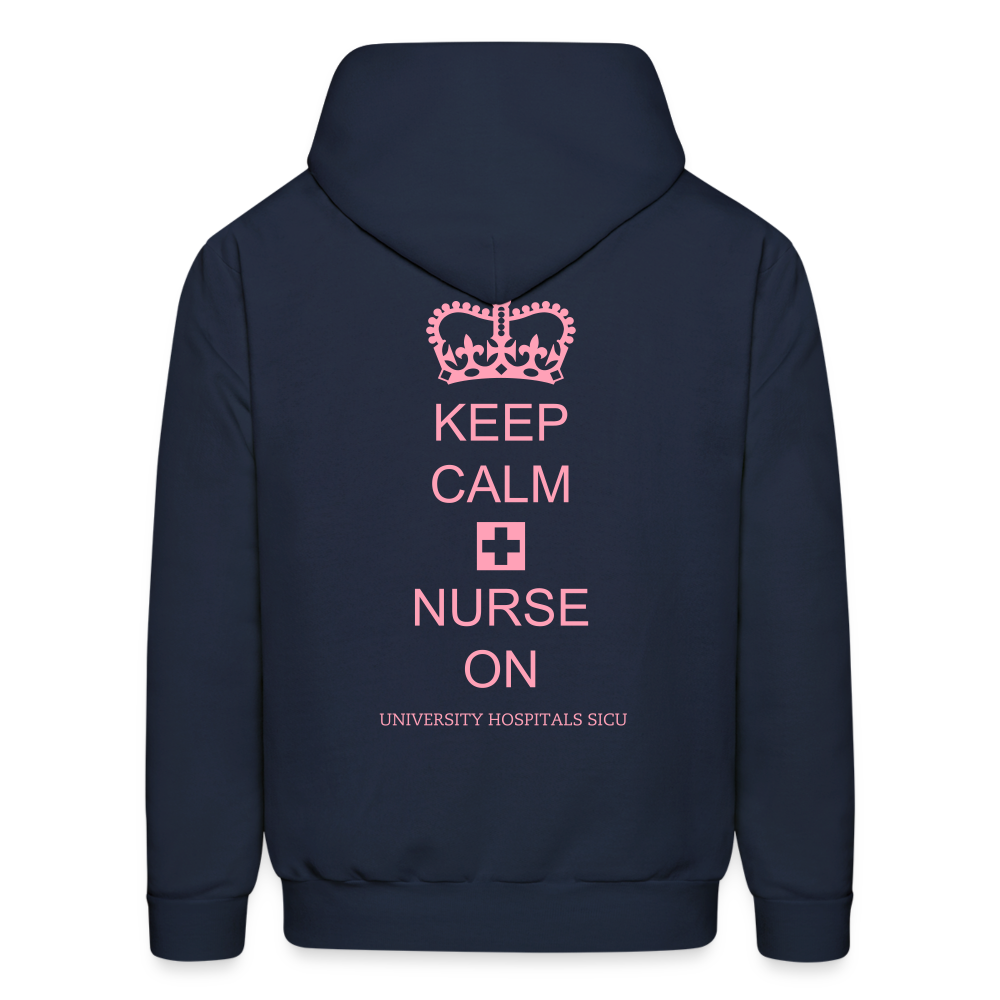 Keep Calm + Nurse On Men's Hoodie - navy