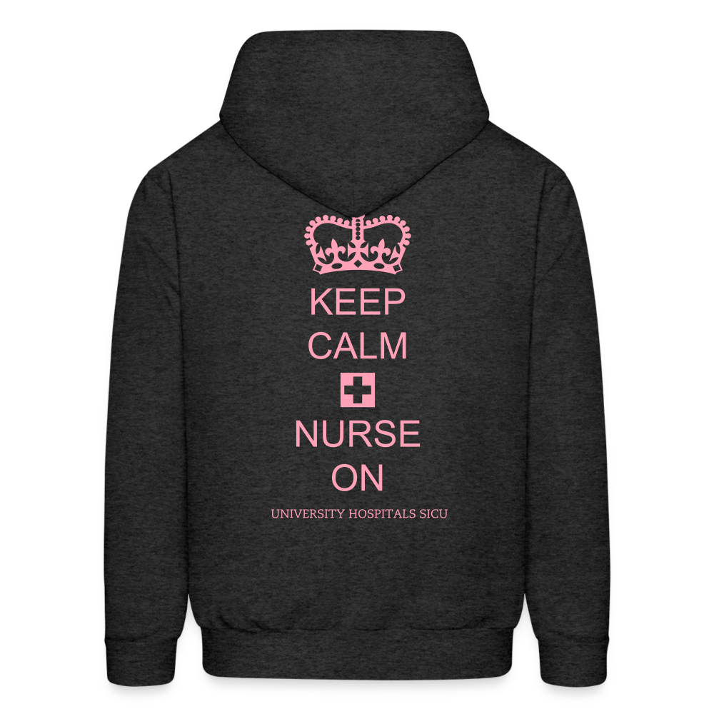 Keep Calm + Nurse On Men's Hoodie - charcoal grey