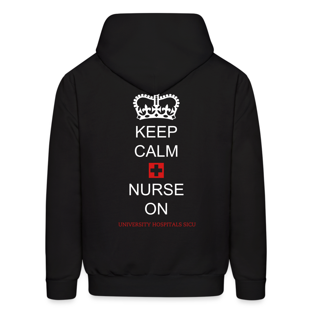 Keep Calm + Nurse On Men's Hoodie - black