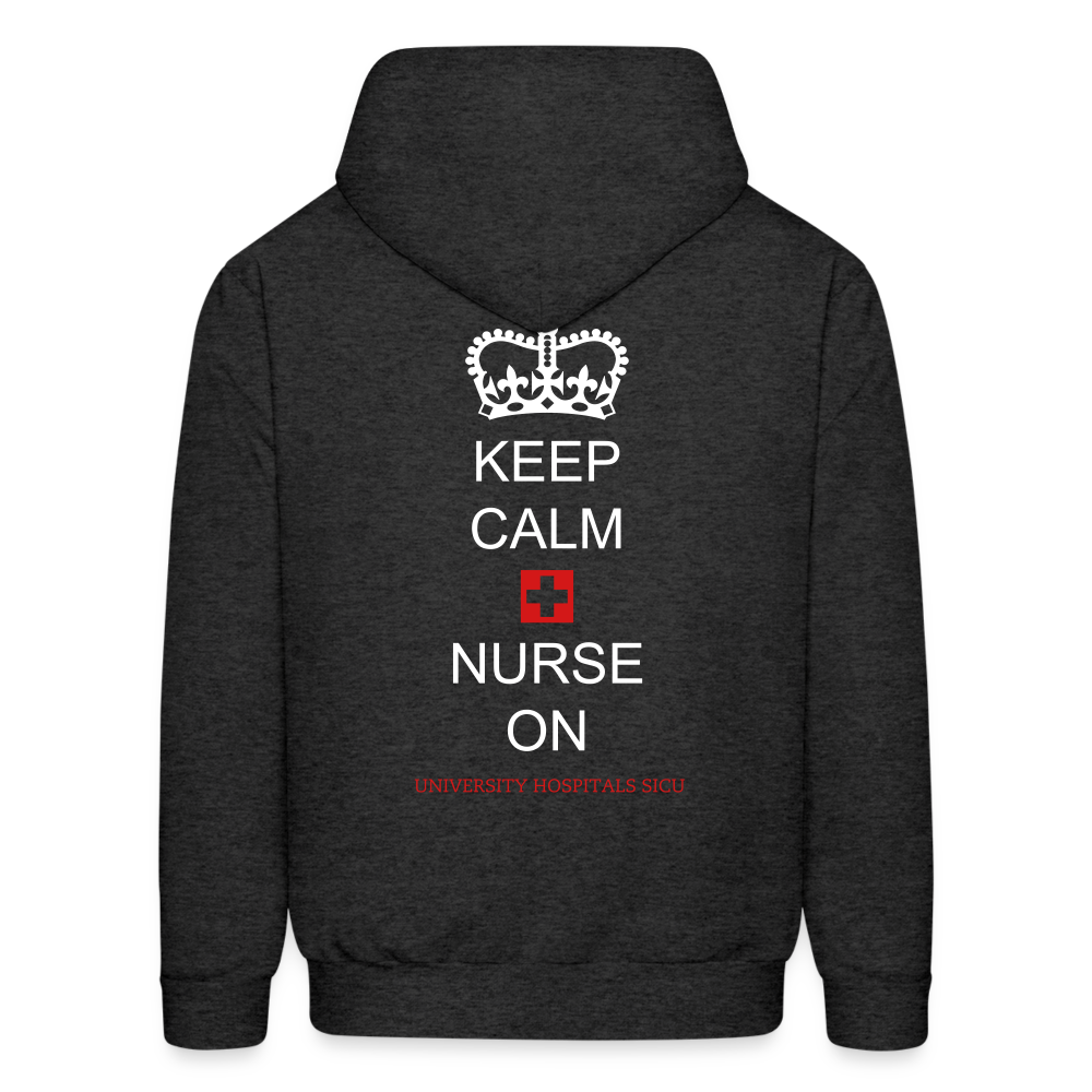 Keep Calm + Nurse On Men's Hoodie - charcoal grey