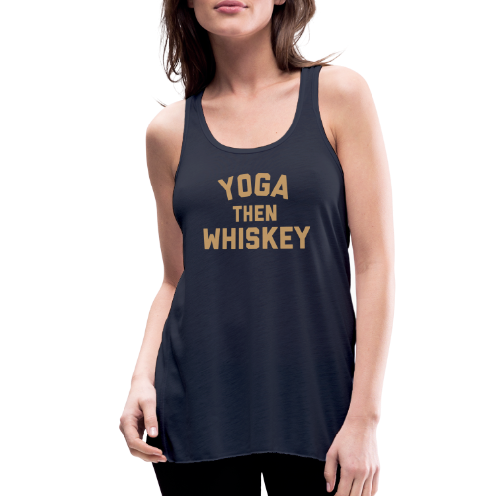 Yoga Then Whiskey Women's Flowy Tank Top by Bella - navy