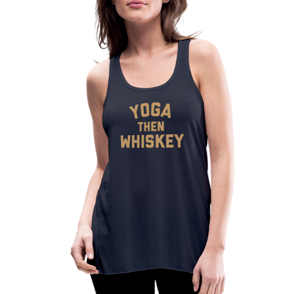 Yoga Then Whiskey Women's Flowy Tank Top by Bella - navy