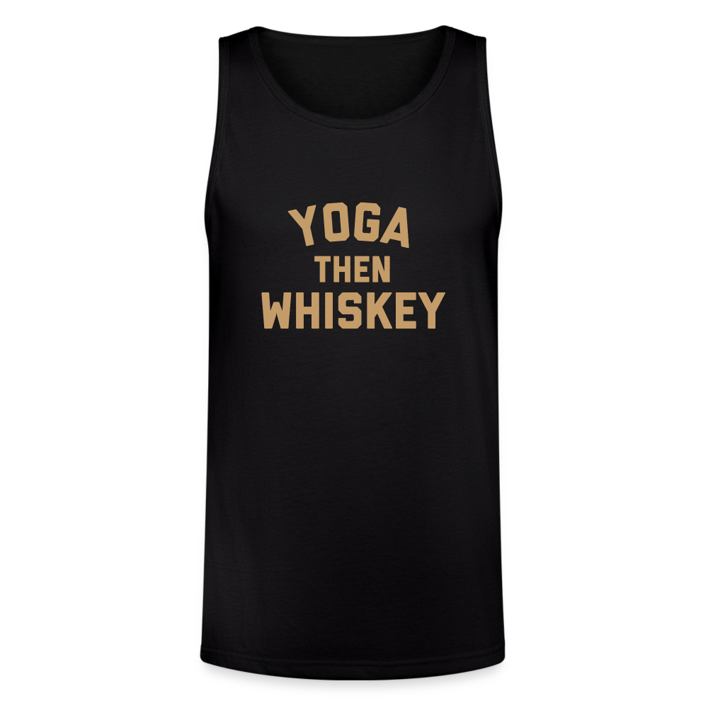 Yoga Then Whiskey Unisex Tri-Blend Organic Tank - black