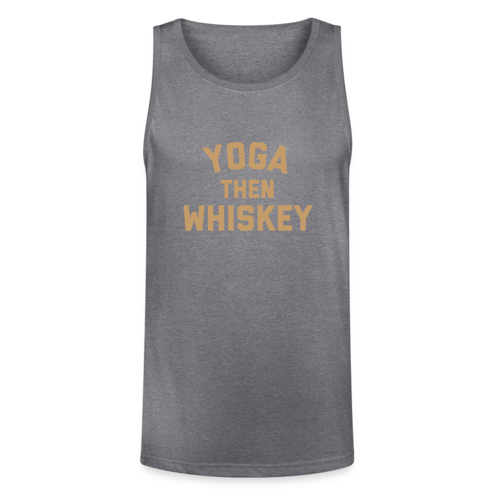 Yoga Then Whiskey Unisex Tri-Blend Organic Tank - heather gray