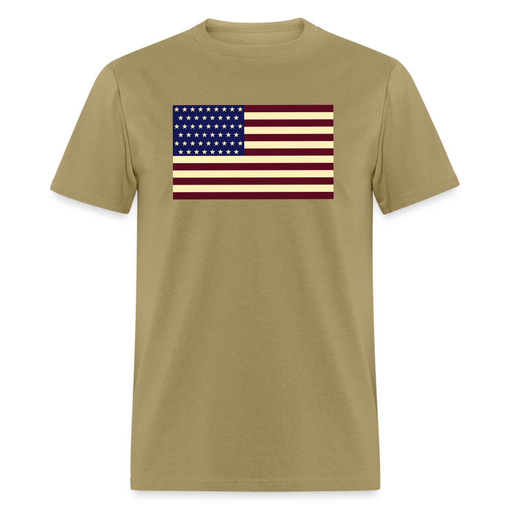 USA Flag Unisex Classic T-Shirt - khaki