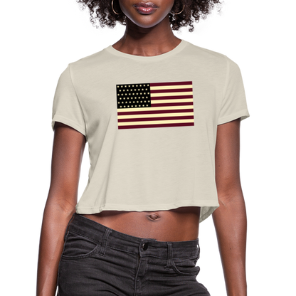 USA Flag Women's Cropped T-Shirt - dust
