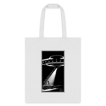Beam Me Up Down Bad TTPD Taylor Swift Tote Bag - white