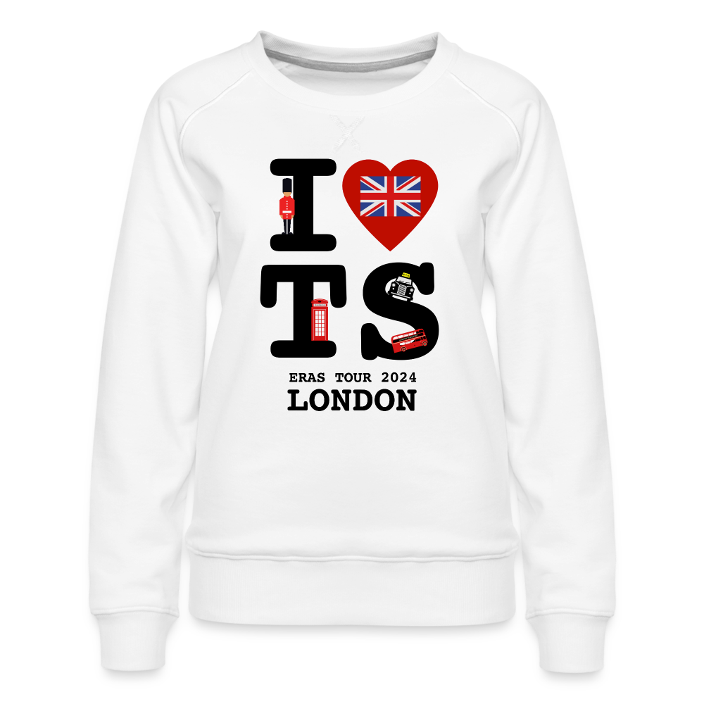 I Heart TS Eras London Taylor Women’s Premium Sweatshirt - white