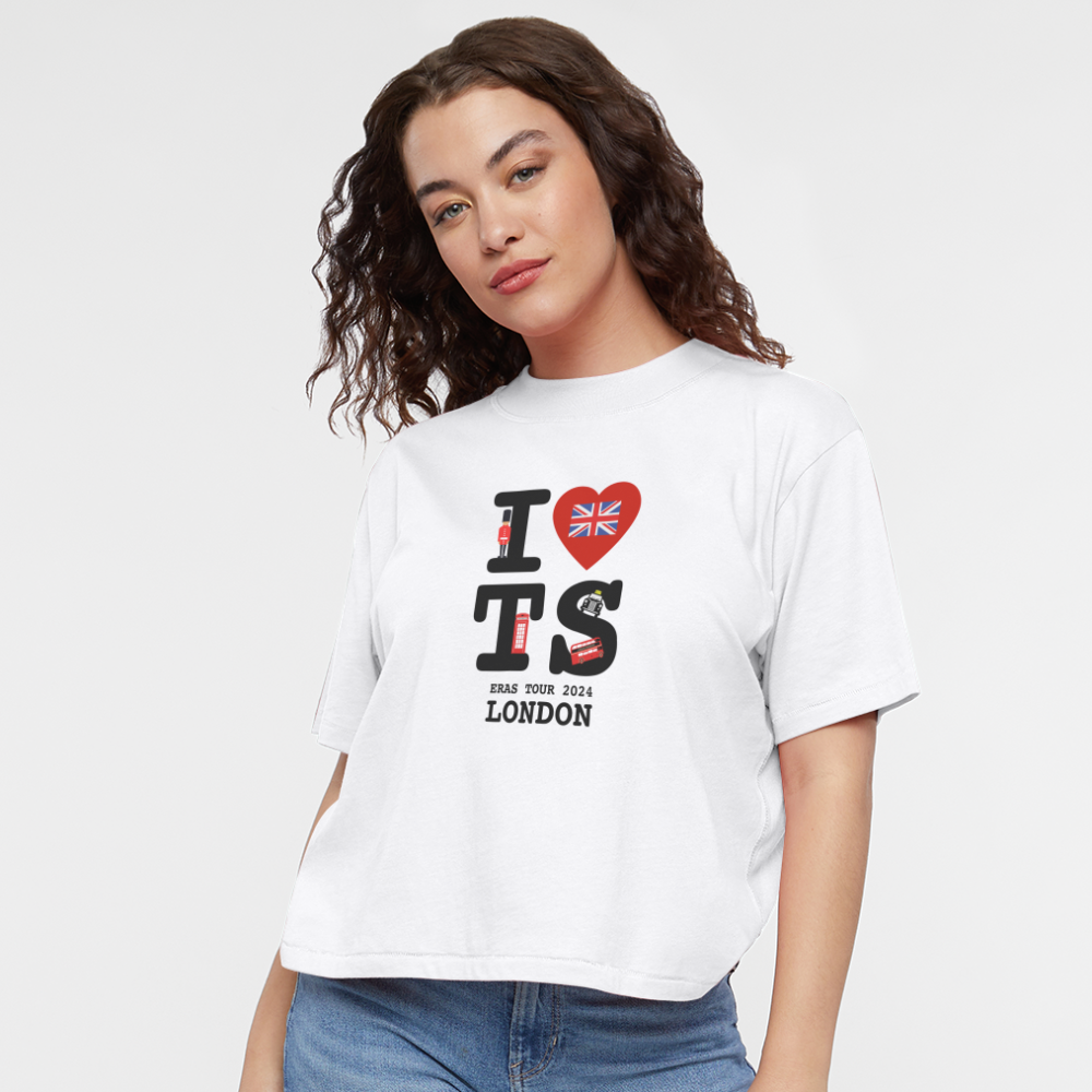 I Heart TS Eras 2024 London Taylor Women's Boxy Tee - white