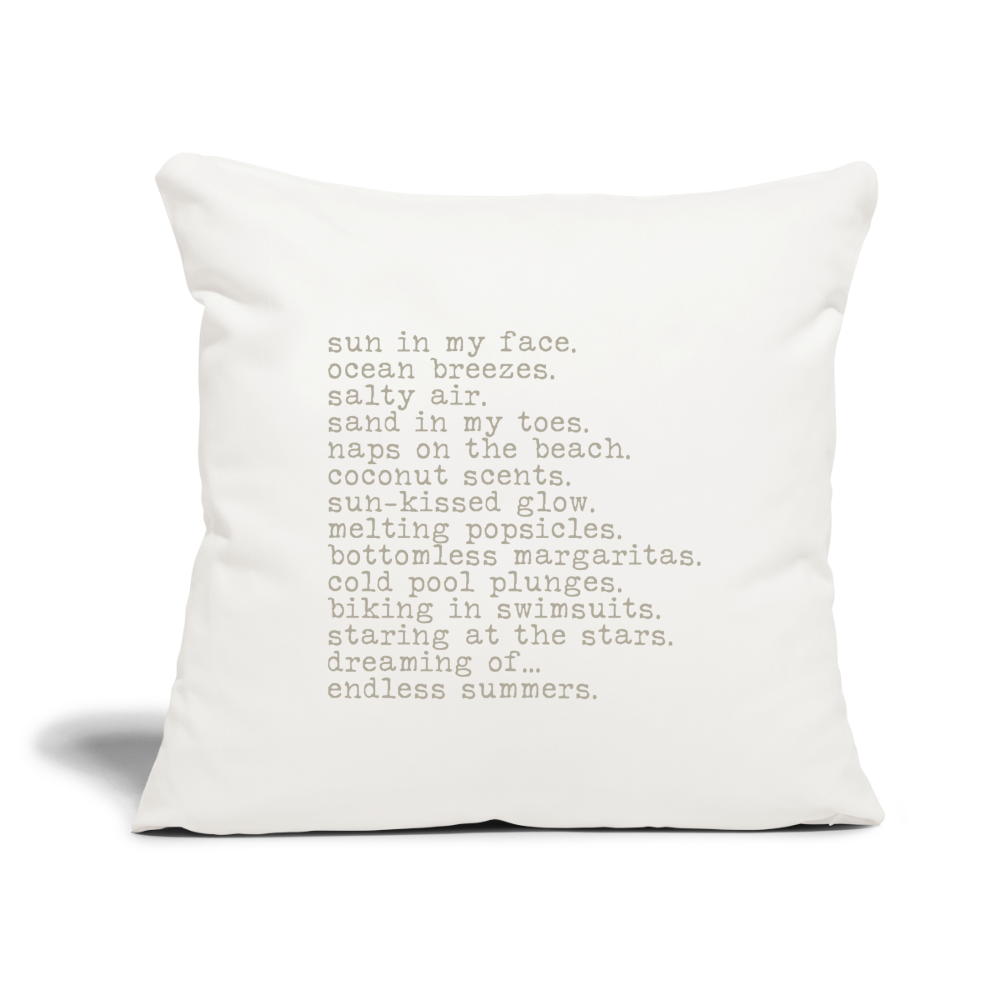 Endless Summers Throw Pillow Cover 18” x 18” - natural white