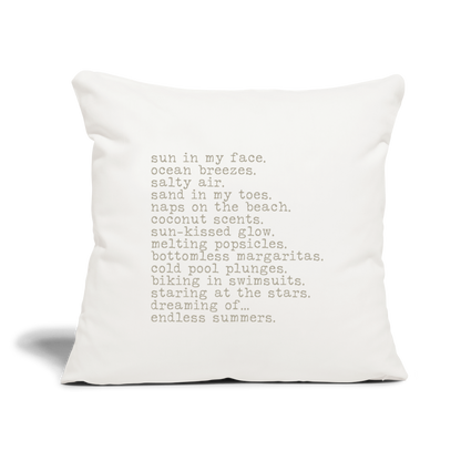 Endless Summers Throw Pillow Cover 18” x 18” - natural white
