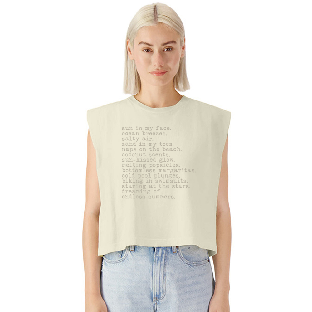 Endless Summer American Apparel Women's Garment Dyed Muscle Tank - faded cream