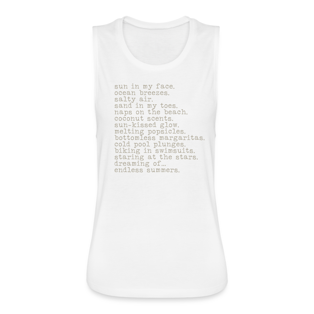 Endless Summer Women's Flowy Muscle Tank by Bella - white