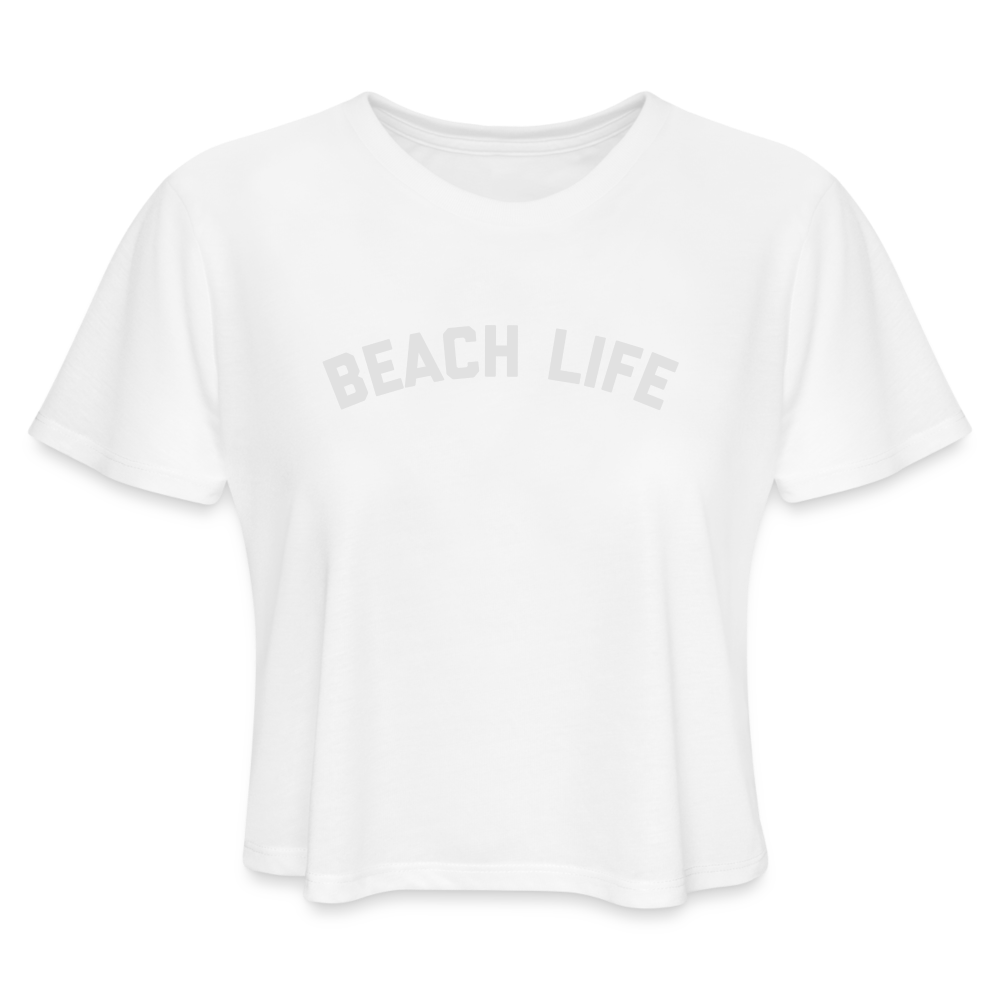 Beach Life Women's Cropped T-Shirt - white