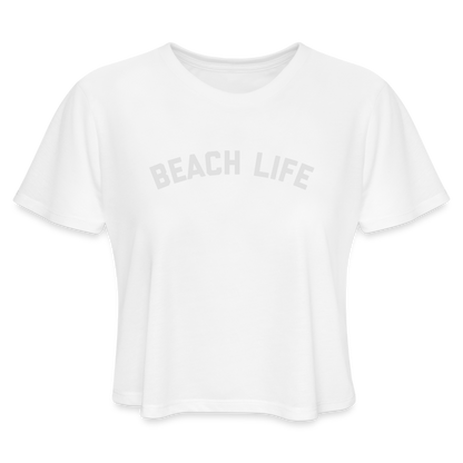 Beach Life Women's Cropped T-Shirt - white