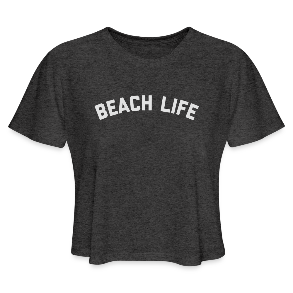 Beach Life Women's Cropped T-Shirt - deep heather