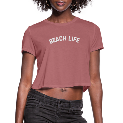 Beach Life Women's Cropped T-Shirt - mauve