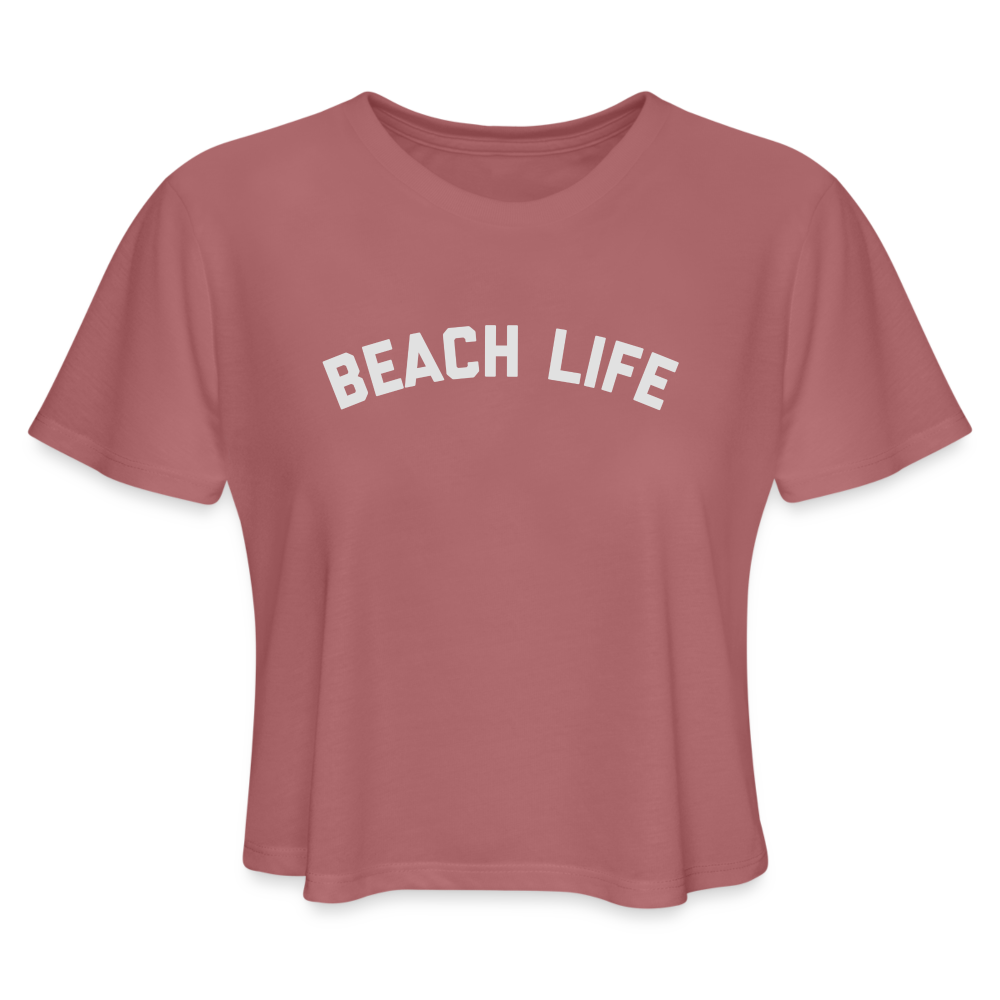 Beach Life Women's Cropped T-Shirt - mauve