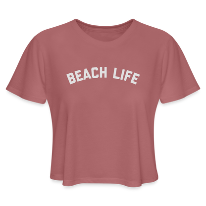 Beach Life Women's Cropped T-Shirt - mauve