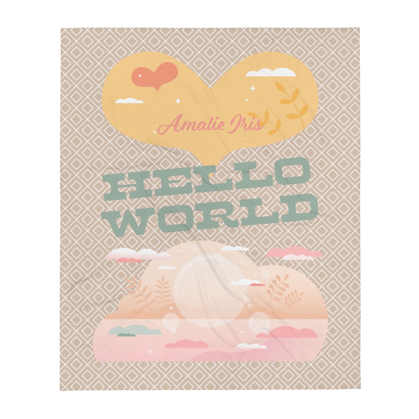 Hello World Personalized Throw Blanket
