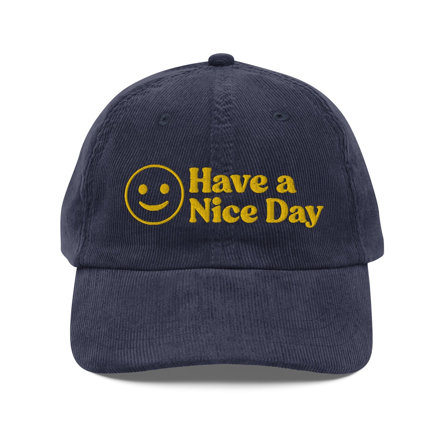 Have a Nice Day Smiley Face Vintage Corduroy Hat