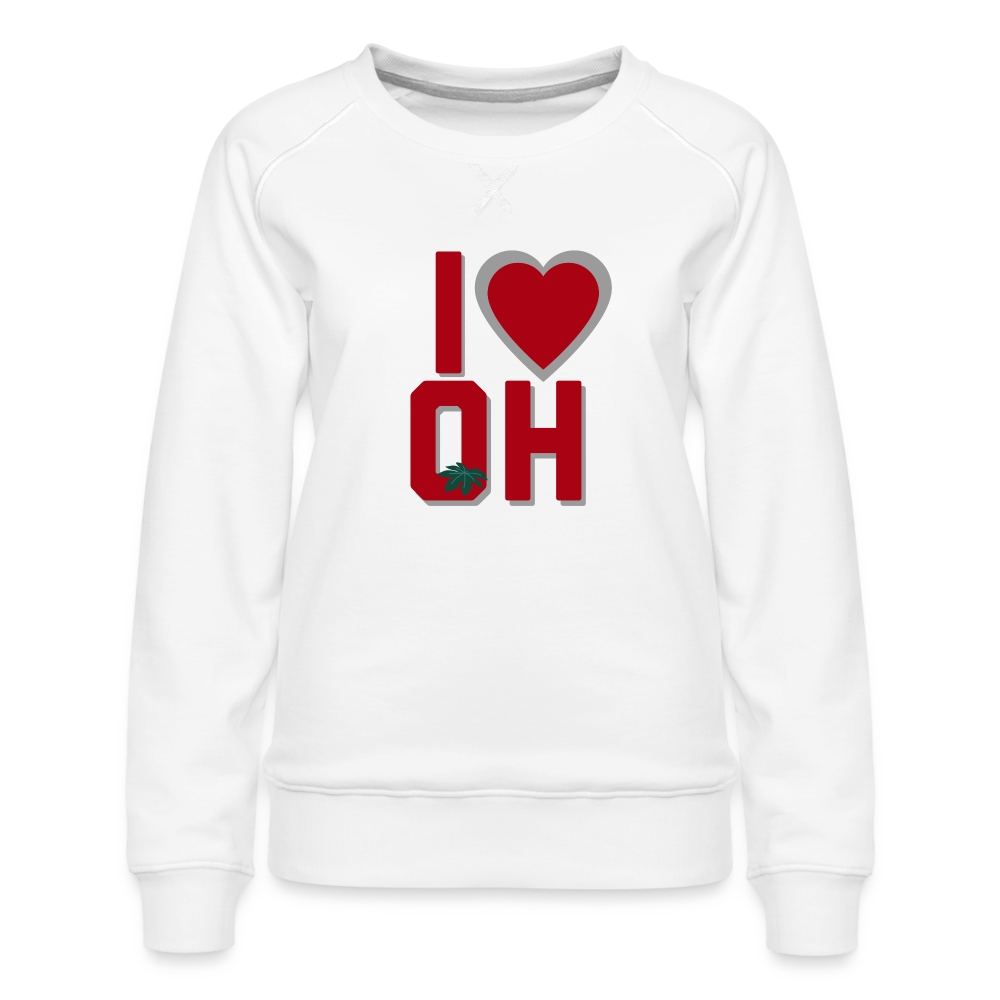 I Heart OH Women’s Premium Sweatshirt - white