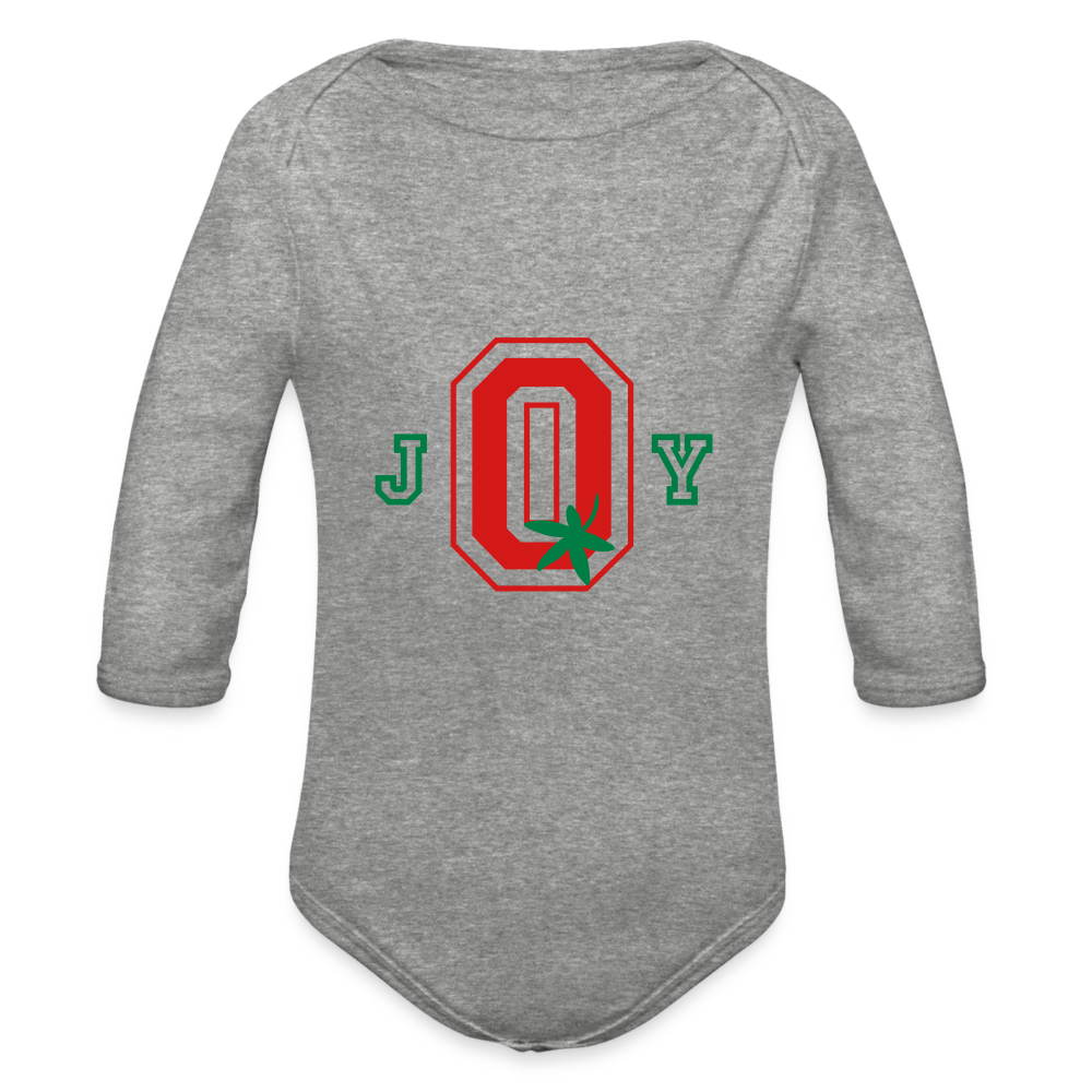 J-O-Y Organic Long Sleeve Baby Bodysuit - heather grey