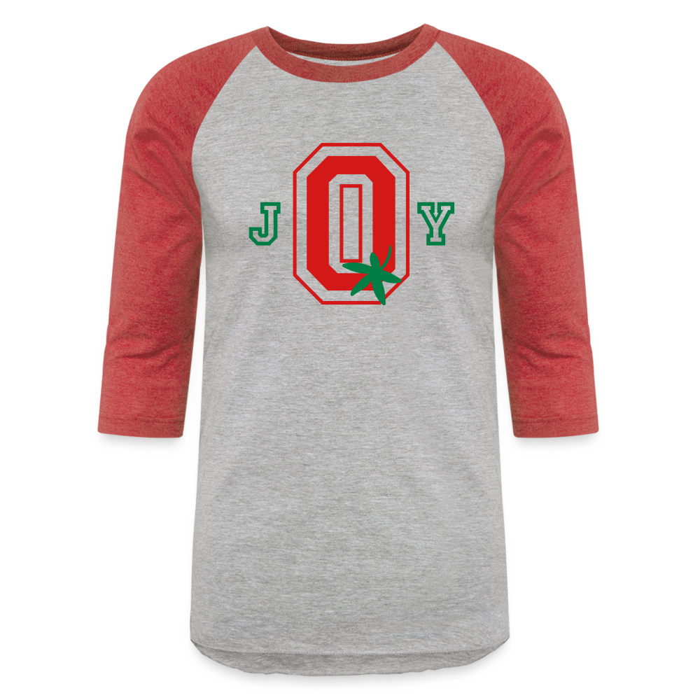 J-O-Y Ohio Football Baseball T-Shirt - heather gray/red