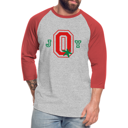 J-O-Y Ohio Football Baseball T-Shirt - heather gray/red