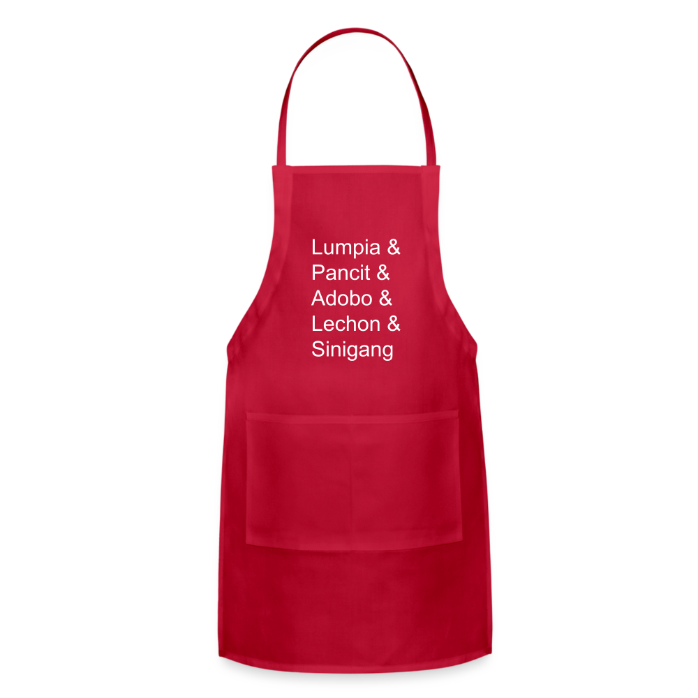 Lumpia & Pancit & Adobo & Lechon Adjustable Apron - red