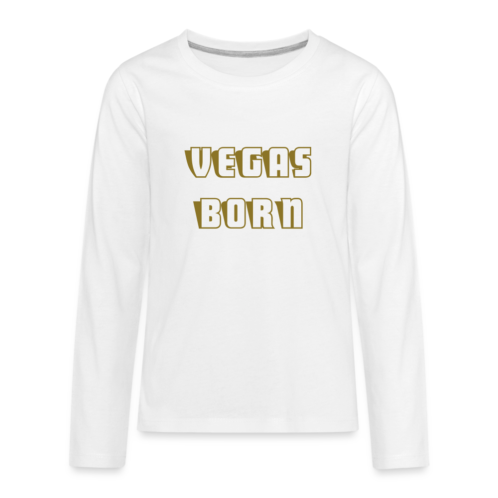 Vegas Born Kids' Premium Long Sleeve T-Shirt - white