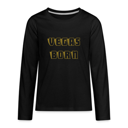 Vegas Born Kids' Premium Long Sleeve T-Shirt - black