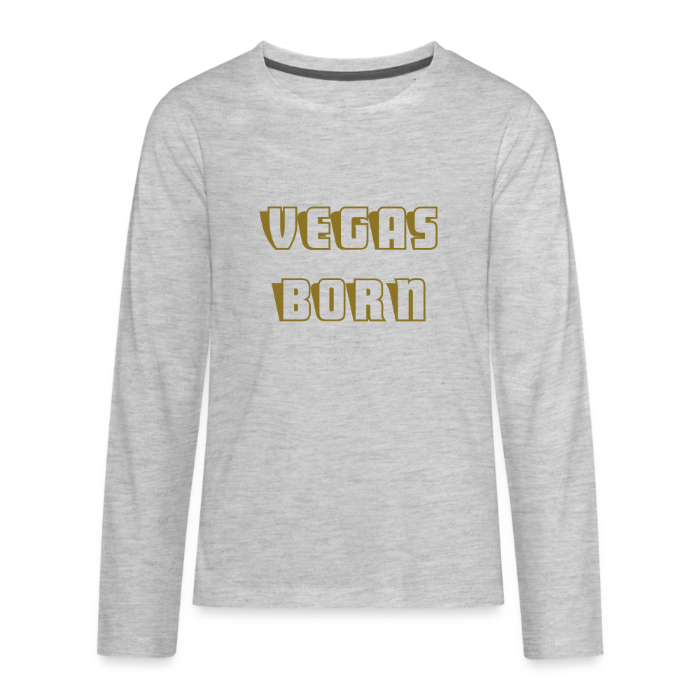 Vegas Born Kids' Premium Long Sleeve T-Shirt - heather gray