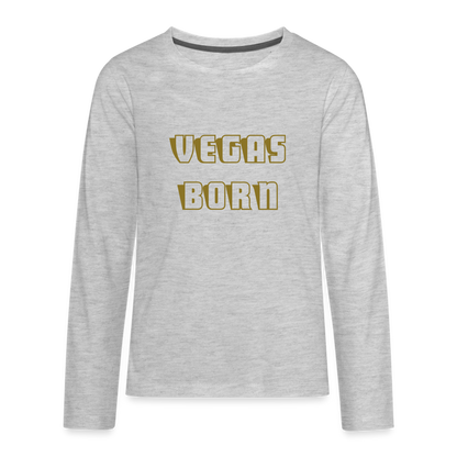 Vegas Born Kids' Premium Long Sleeve T-Shirt - heather gray
