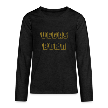Vegas Born Kids' Premium Long Sleeve T-Shirt - charcoal grey