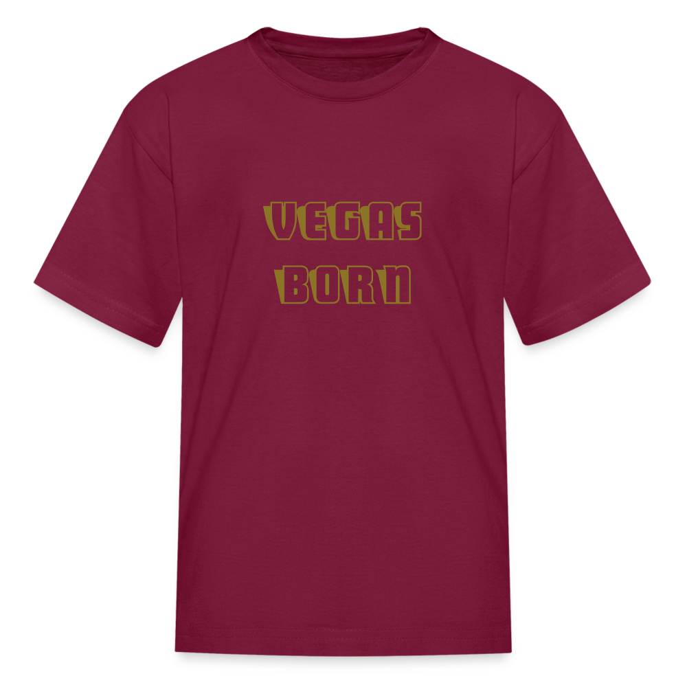 Vegas Born Kids' T-Shirt - burgundy
