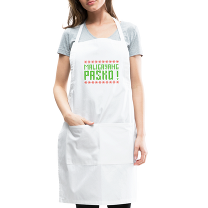 Maligayang Pasko! Adjustable Apron - white