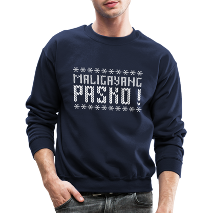 Maligayang Pasko! Ugly Crewneck Sweatshirt - navy