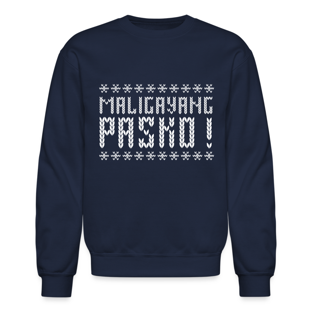 Maligayang Pasko! Ugly Crewneck Sweatshirt - navy