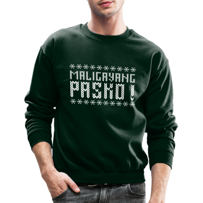 Maligayang Pasko! Ugly Crewneck Sweatshirt - forest green