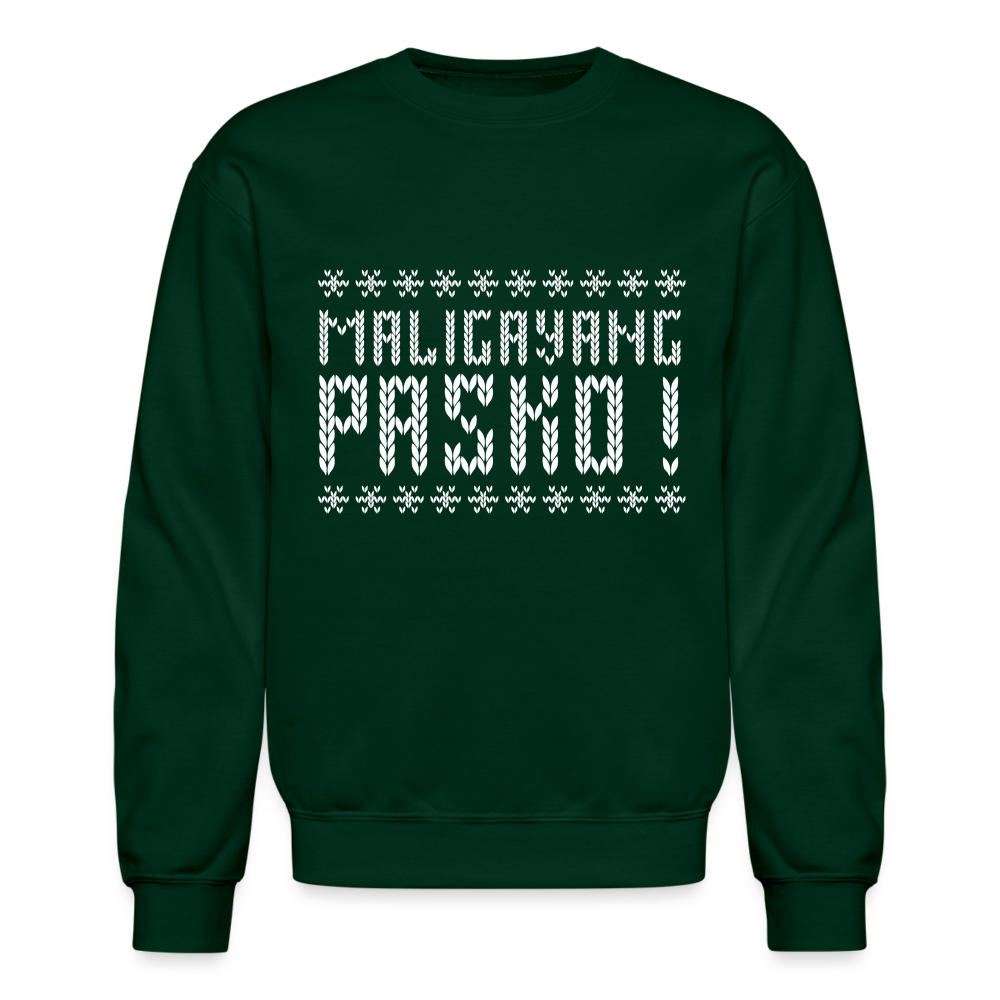 Maligayang Pasko! Ugly Crewneck Sweatshirt - forest green