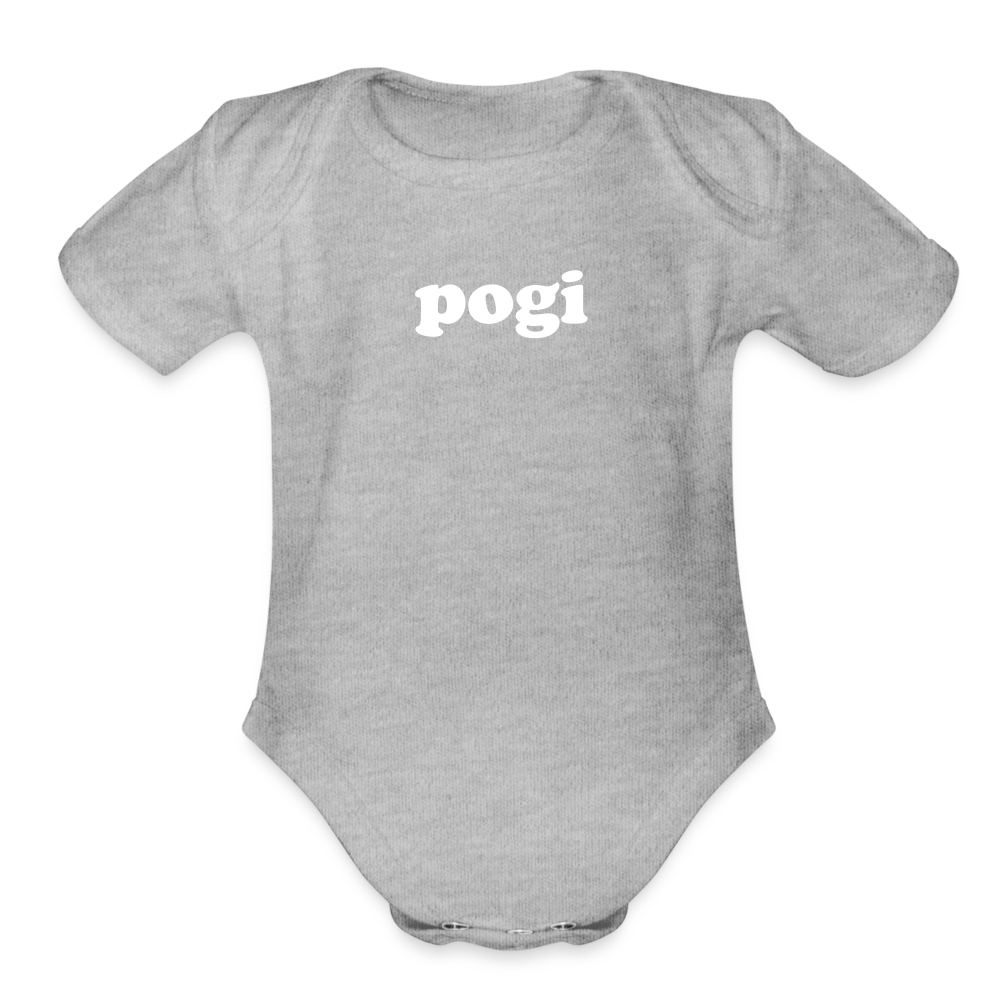 Pogi Organic Short Sleeve Baby Bodysuit - heather grey