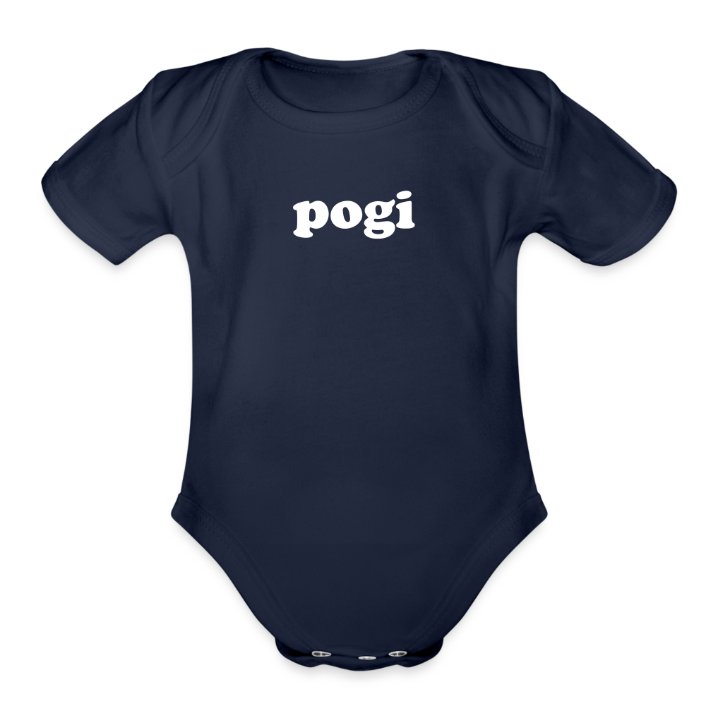 Pogi Organic Short Sleeve Baby Bodysuit - dark navy