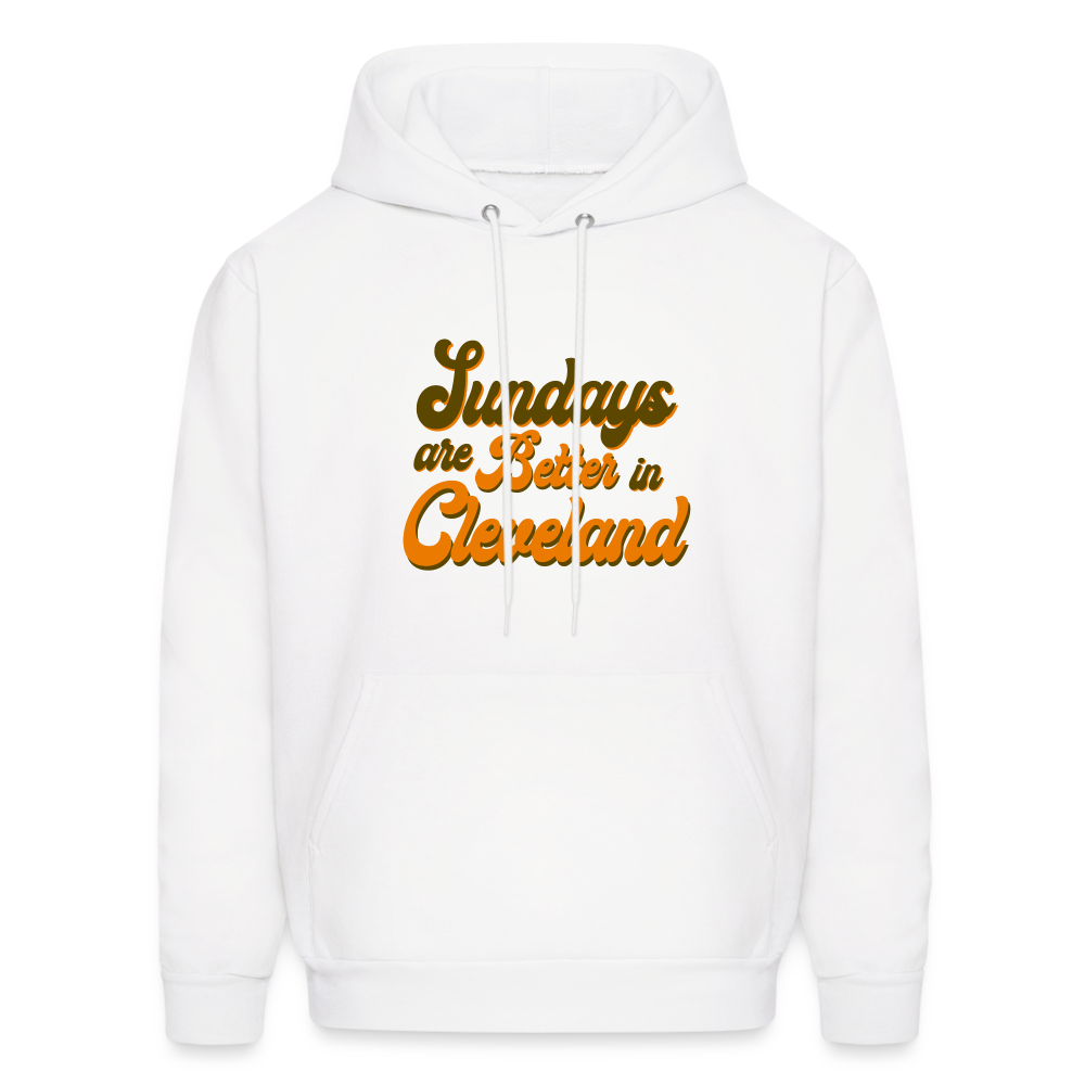 Sundays are Better in Cleveland Men's Hoodie - white